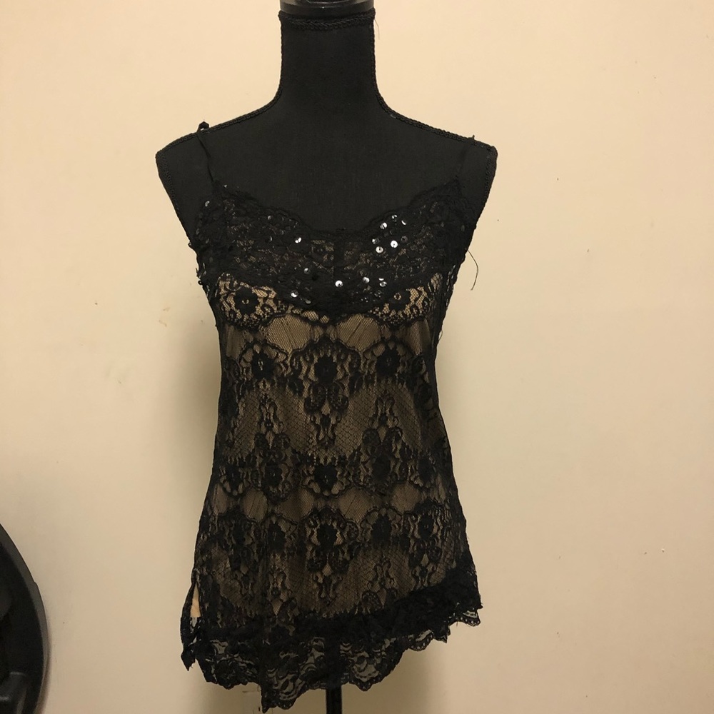Lace Thin Strap Shirt